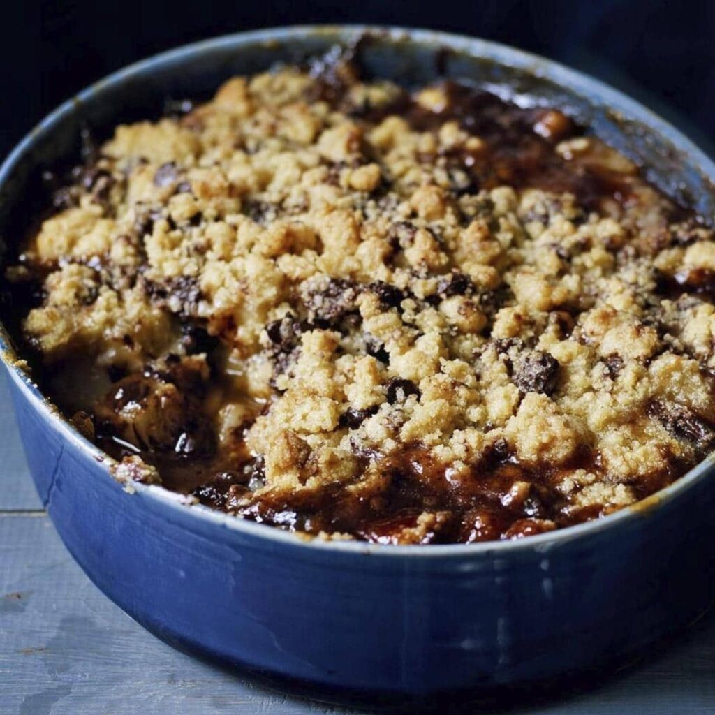 Le crumble poire-chocolat