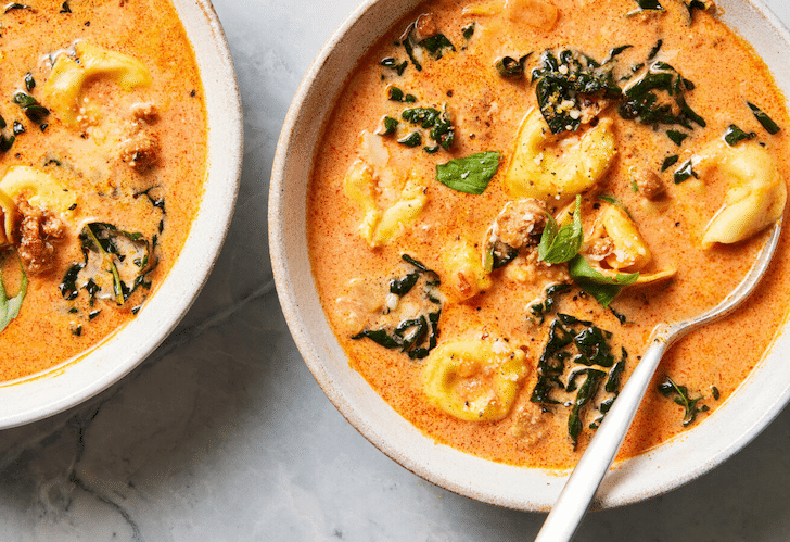 Soupe de tortellini hyper crémeuse