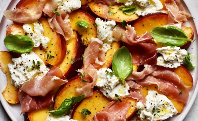 Salade peche jambon mozzarella