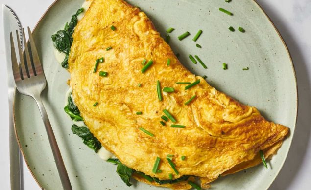 Omelette plié ciboulette