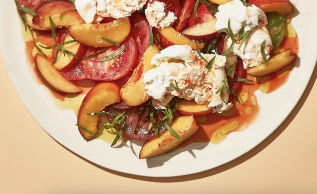 Salade peche tomate mozzarella